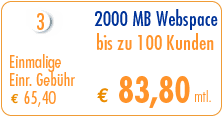2000 MB Speicherplatz - fast schon ein eigeneser Server - nur ohne Wartungskosten...
